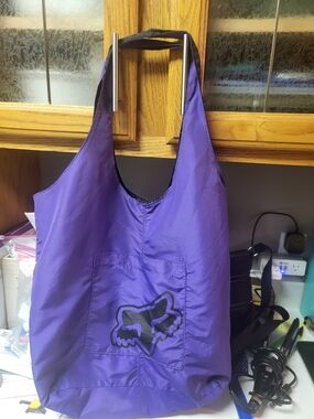 Fox Purple Logo Tote Bag with Black Accents